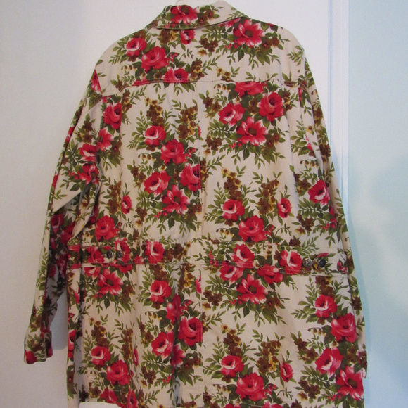 ROAMAN'S WOMEN'S FLORAL JACKET SIZE 16W 100% COTTO - Picture 4 of 8